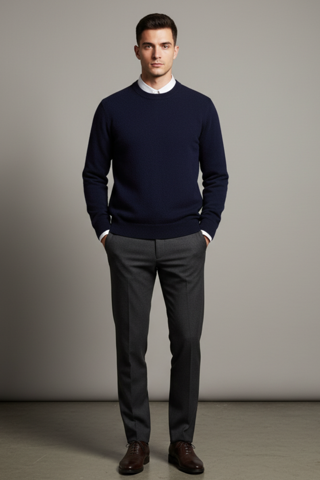 Men’s Fine Wool Sweater - Knit Pullover with Timeless Design