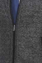 Men's Full Zip Knit Sweater With Ribbed Cuffs And Hem