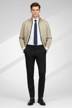 Men's Full Zip Knit Sweater With Ribbed Cuffs And Hem