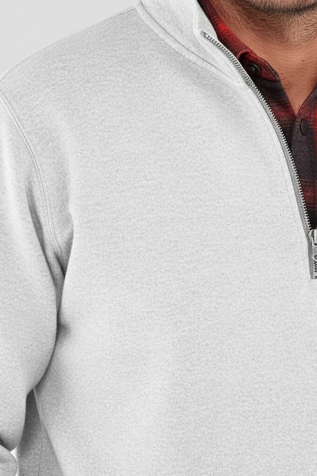 Men’s Half Zip Sweater - Knit Pullover with Elbow Patches