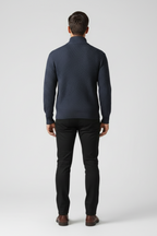 Men’s Half Zip Sweater - Slim Fit Knit with Ribbed Trims