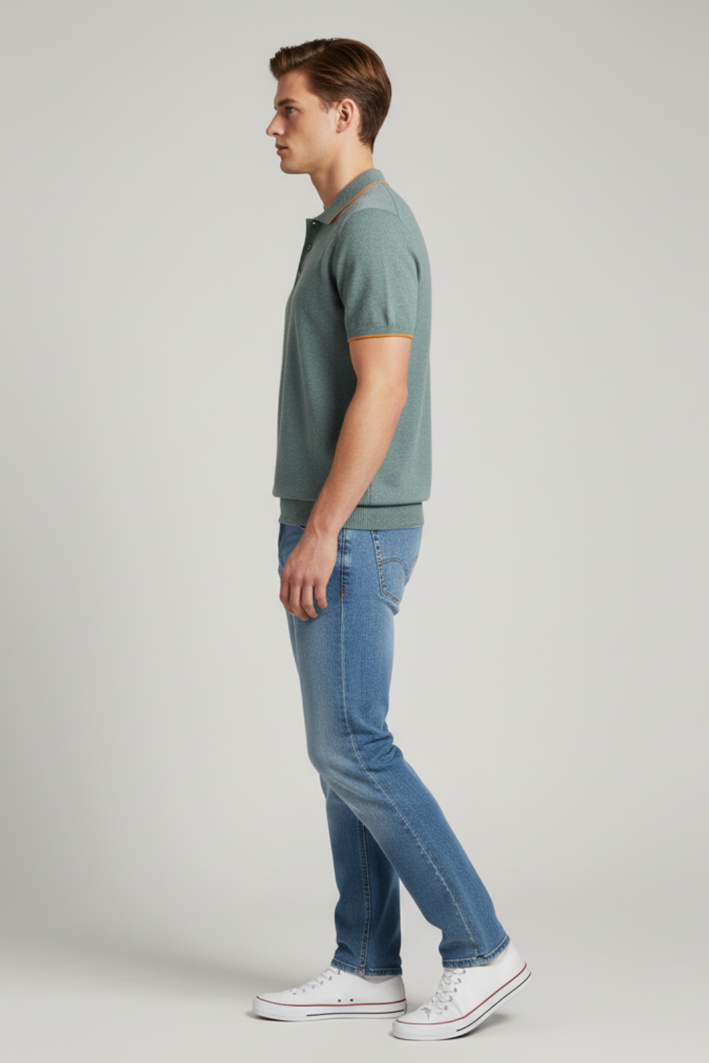 Men’s Knitted Short Sleeve Polo Shirt - For Summer Business Casual