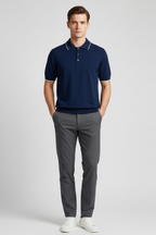 Men’s Knitted Short Sleeve Polo Shirt - For Summer Business Casual