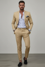 Men’s Linen Suit - 2-Piece Slim Fit for Summer Weddings and Office