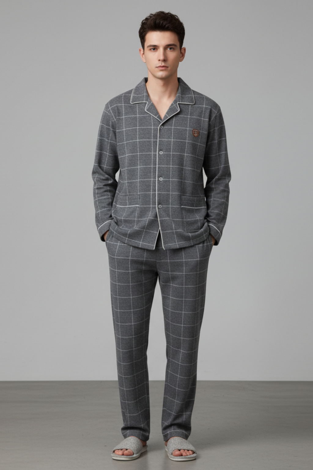 Men’s Long Sleeve Pajama Set - Fall and Winter Loungewear