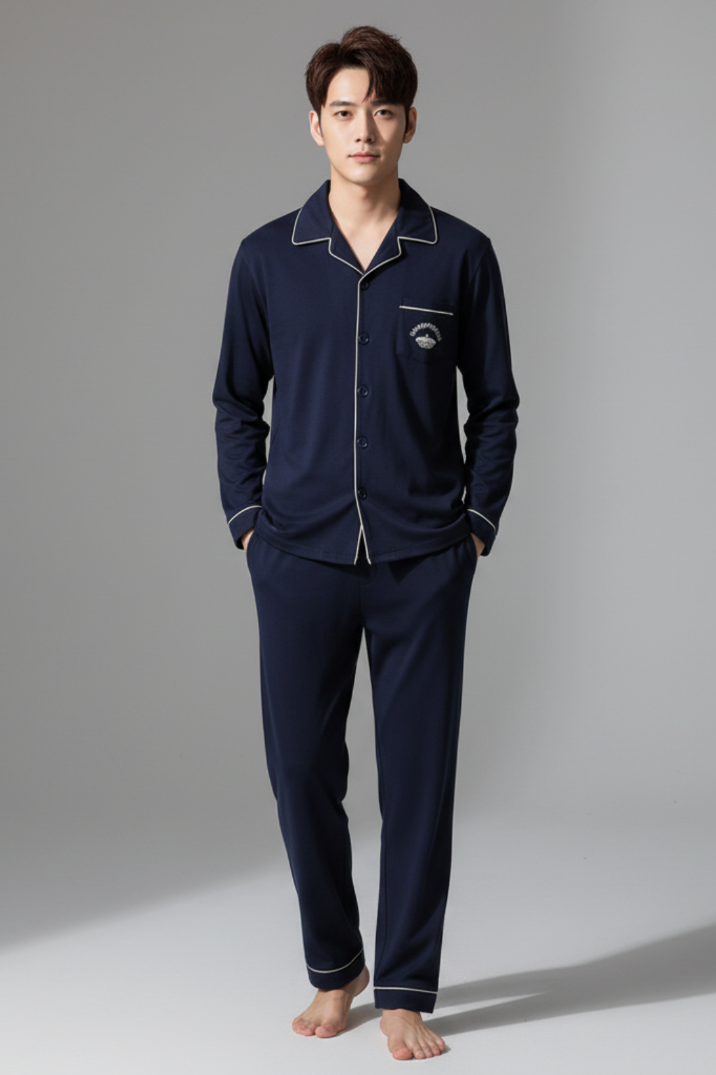 Men’s Long Sleeve Pajama Set - Fall and Winter Loungewear