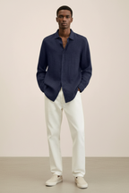 Men’s Loose Fit Linen Button-Down Shirt - Breezy and Relaxed Layer