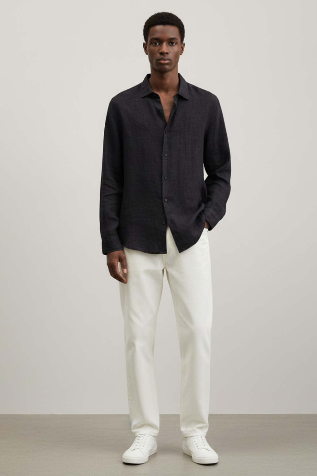 Men’s Loose Fit Linen Button-Down Shirt - Breezy and Relaxed Layer