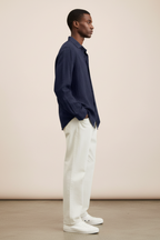 Men’s Loose Fit Linen Button-Down Shirt - Breezy and Relaxed Layer