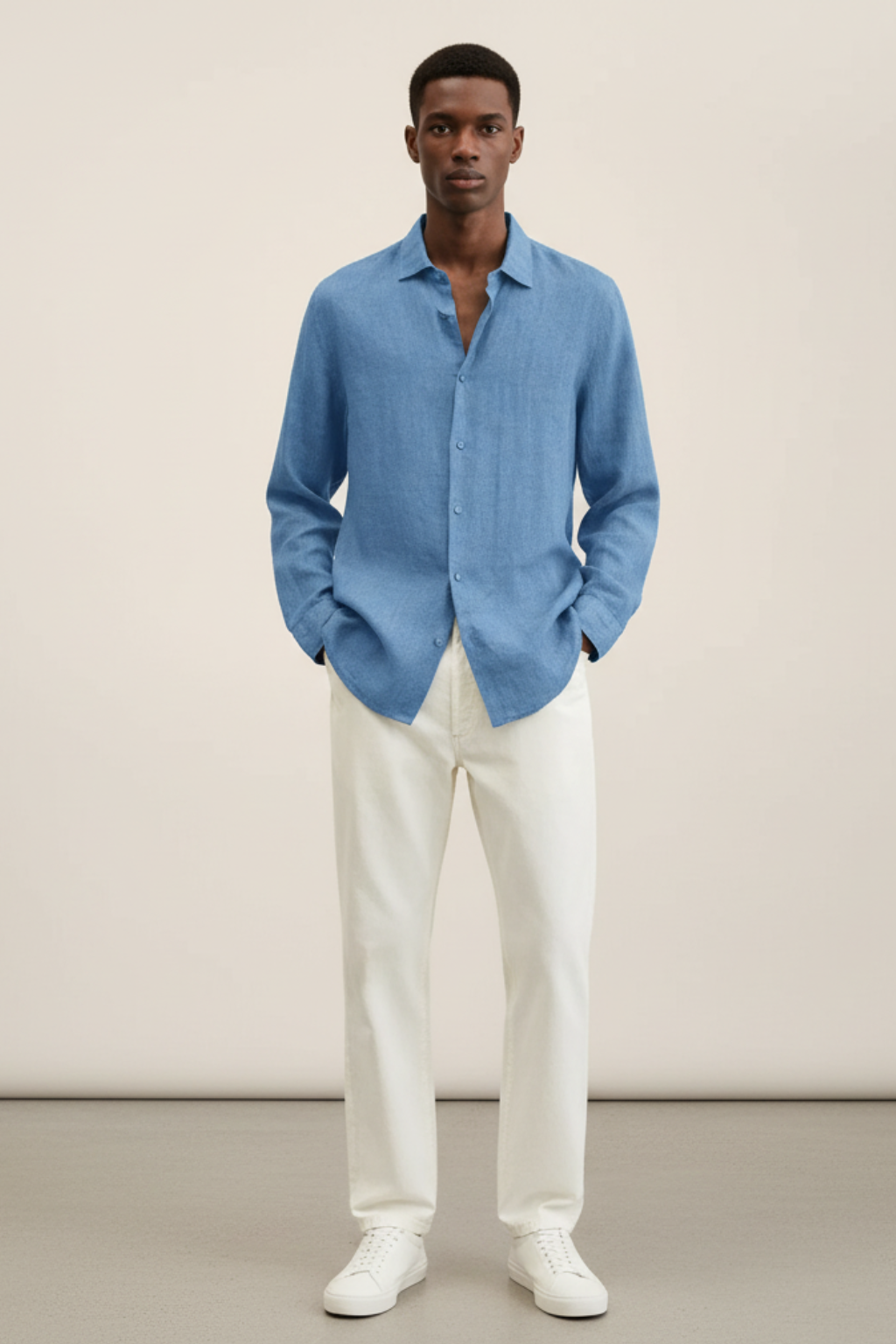 Men’s Loose Fit Linen Button-Down Shirt - Breezy and Relaxed Layer