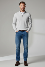 Men’s Merino Wool V-Neck Sweater - Pullover for Casual and Office Wear