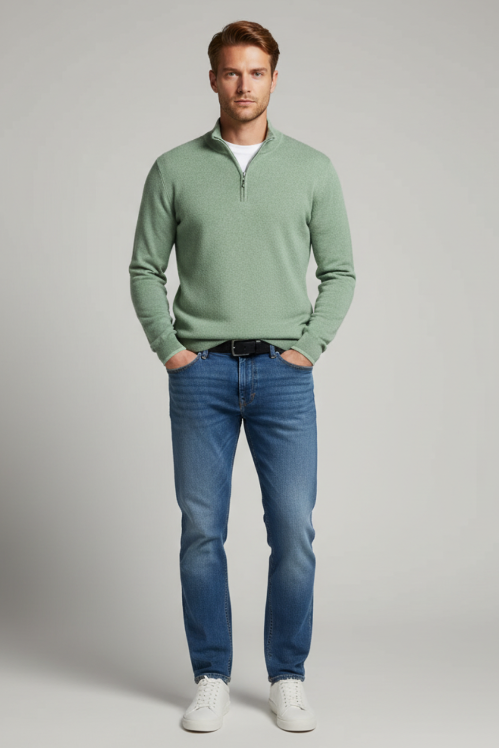 Men’s Merino Wool V-Neck Sweater - Pullover for Casual and Office Wear