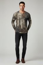 Men’s Patchwork Cotton Blend Sweater - Regular Fit Pullover
