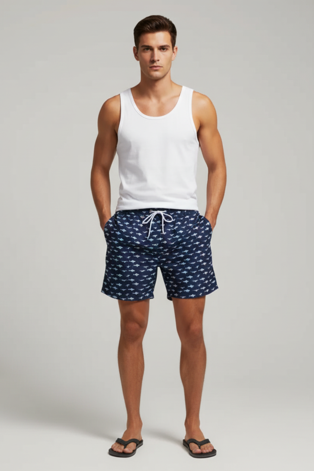 Men’s Printed Swim Trunks - Quick-Dry Board Shorts