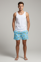 Men’s Printed Swim Trunks - Quick-Dry Board Shorts