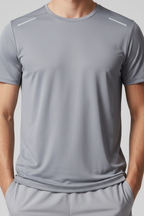 Men’s Quick-Dry Sports T-Shirt - Short Sleeve Top with Reflective Strip