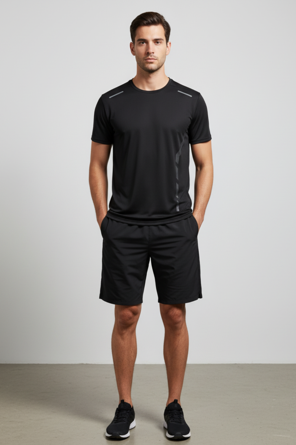Men’s Quick-Dry Sports T-Shirt - Short Sleeve Top with Reflective Strip