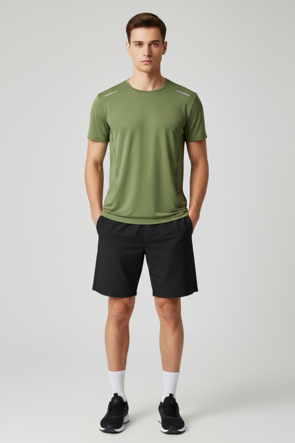 Men’s Quick-Dry Sports T-Shirt - Short Sleeve Top with Reflective Strip