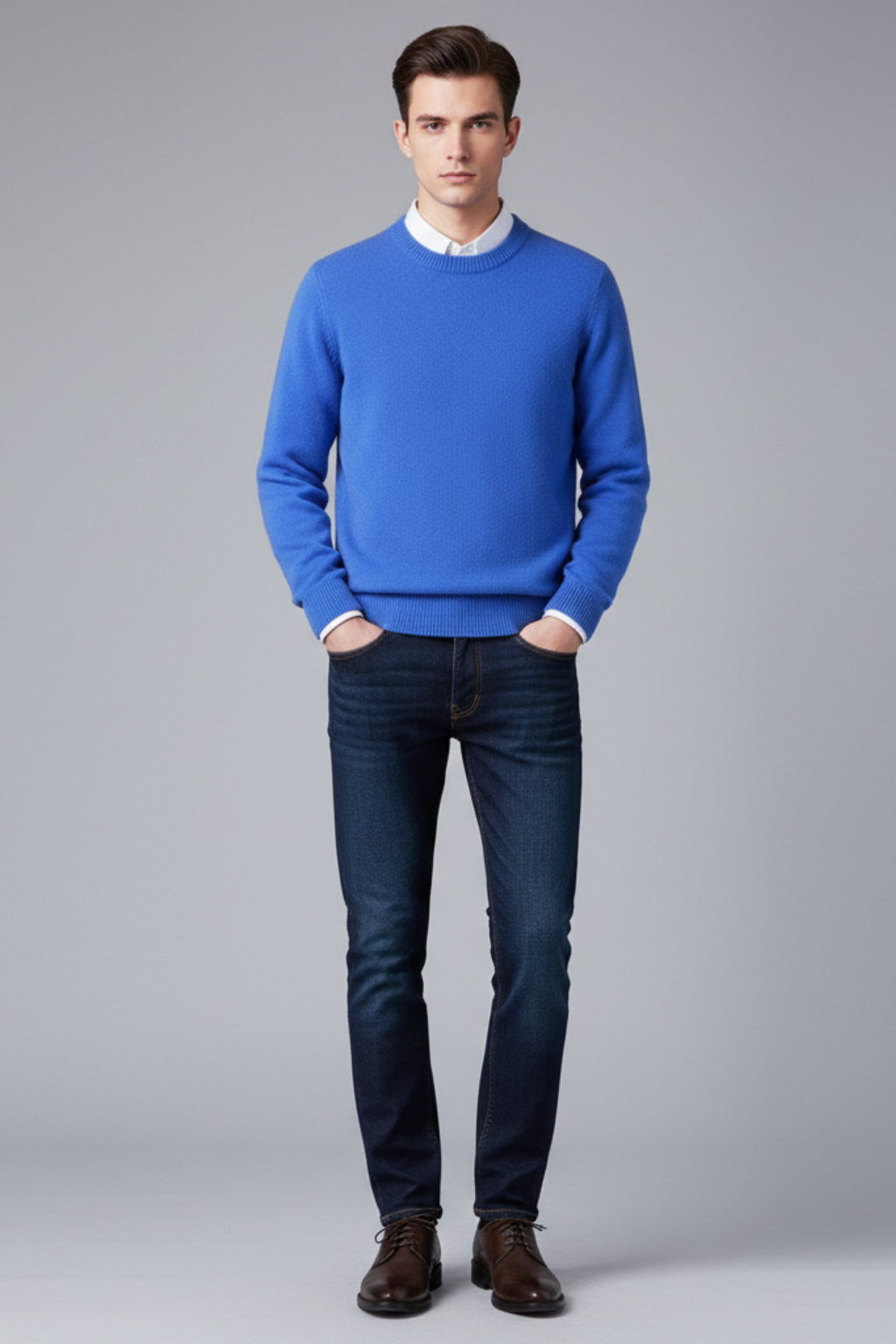 Men’s Oversized Fibre-Blend Sweater - Relaxed Fit with Generous Texture