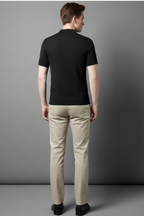 Men’s Short Sleeve Polo Shirt - Knit Lapel Top for Business Casual Wear