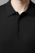 Men’s Short Sleeve Polo Shirt - Knit Lapel Top for Business Casual Wear
