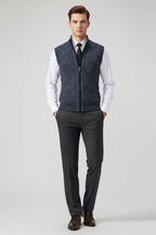 Men’s Sleeveless Zipper Knit Vest - Versatile Layer for Casual Wear