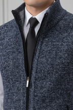 Men’s Sleeveless Zipper Knit Vest - Versatile Layer for Casual Wear