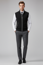 Men’s Sleeveless Zipper Knit Vest - Versatile Layer for Casual Wear