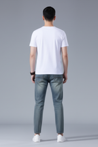 Men’s Slim Fit Ankle-Length Jeans - Stretch Denim Cropped Retro Style