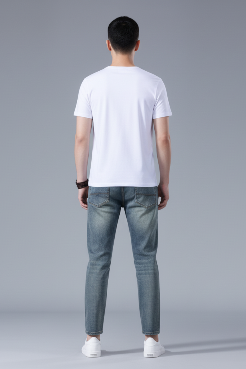 Men’s Slim Fit Ankle-Length Jeans - Stretch Denim Cropped Retro Style