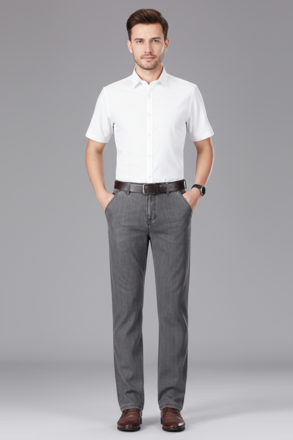 Men’s Summer Straight Jeans - Lightweight Slim Denim Trousers