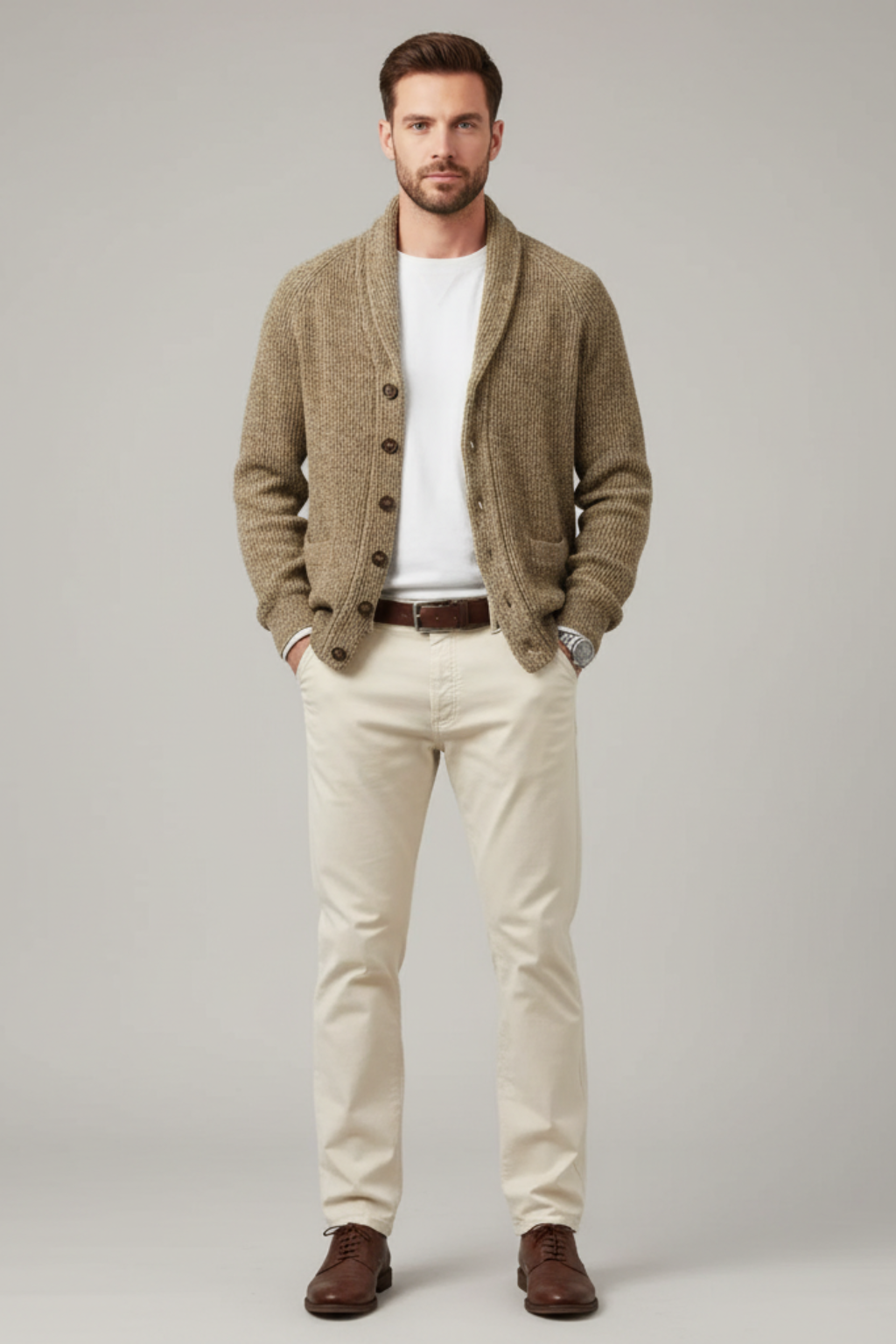 Men’s Textured Knit Sweater - Elevated Layering Piece