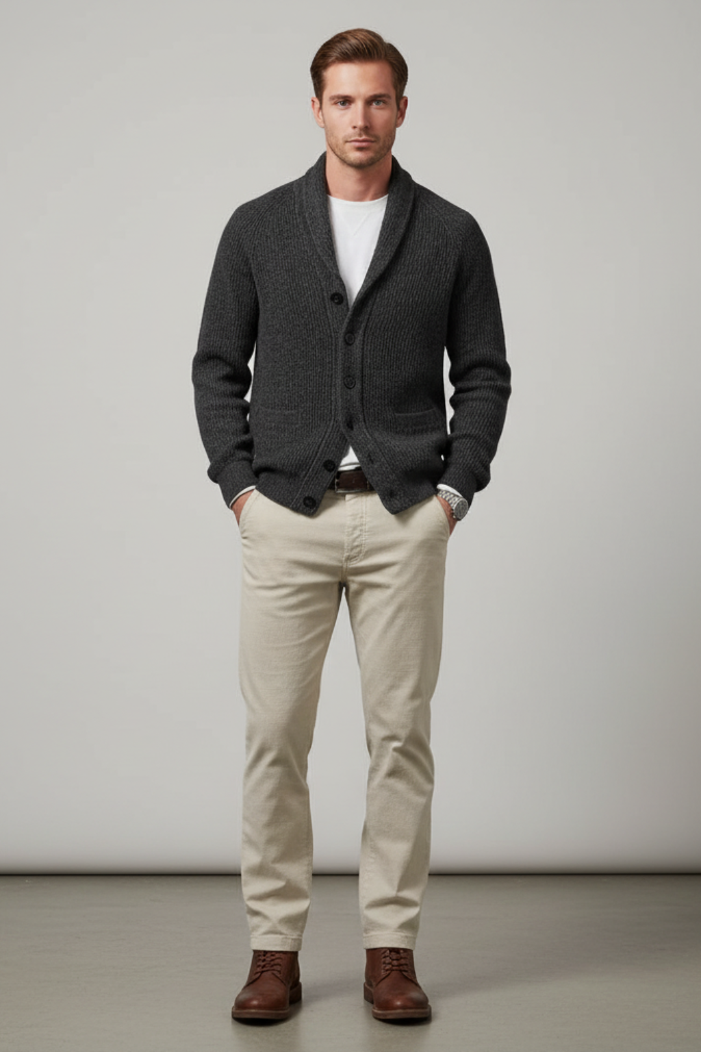 Men’s Textured Knit Sweater - Elevated Layering Piece