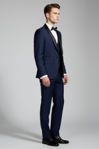 Men’s Tuxedo Three-Piece Suit - Satin Collar Formal Ensemble