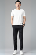 Men’s Ultra-Thin Slim Straight Pants - Stretch Casual Trousers