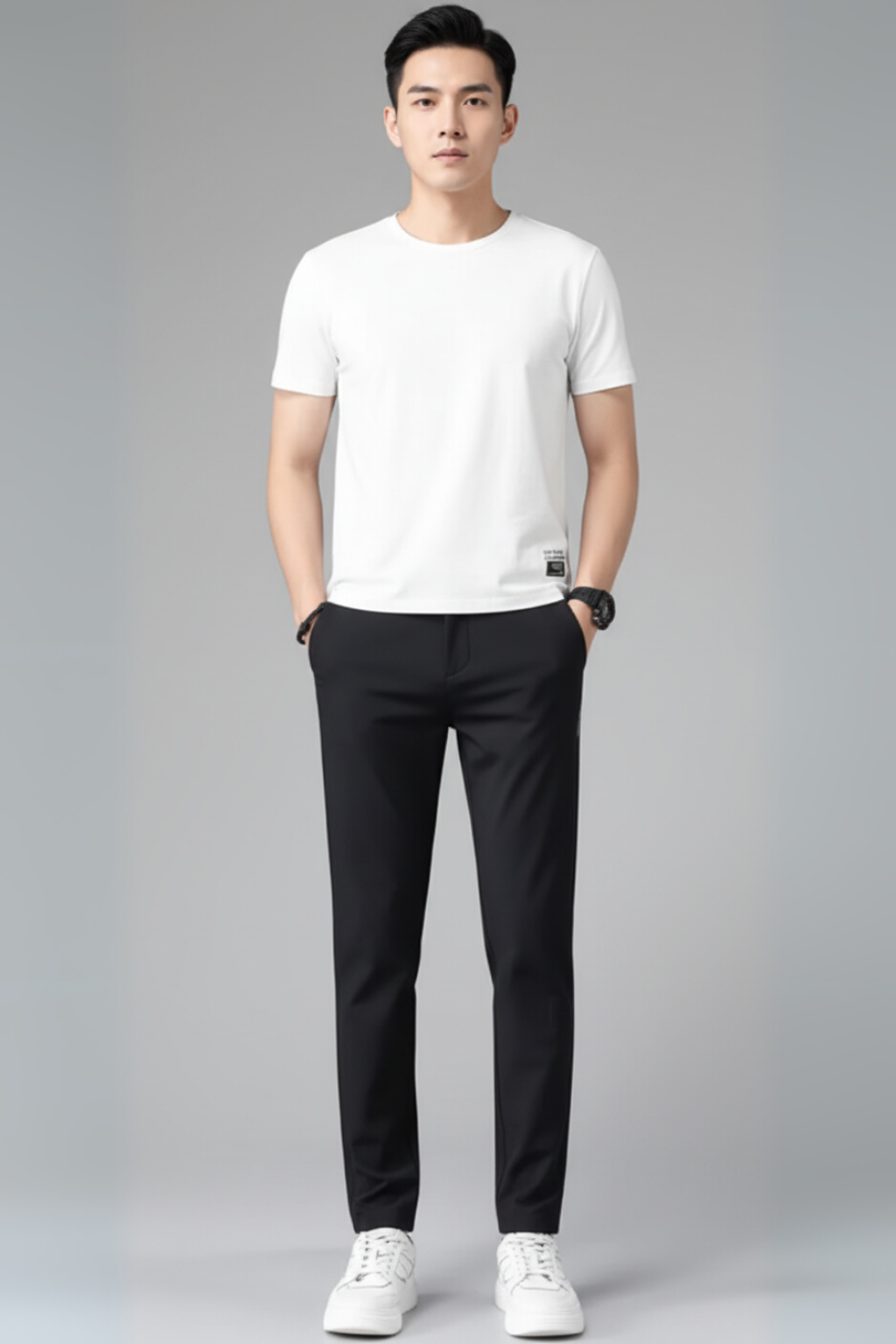 Men’s Ultra-Thin Slim Straight Pants - Stretch Casual Trousers