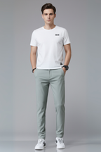 Men’s Ultra-Thin Slim Straight Pants - Stretch Casual Trousers