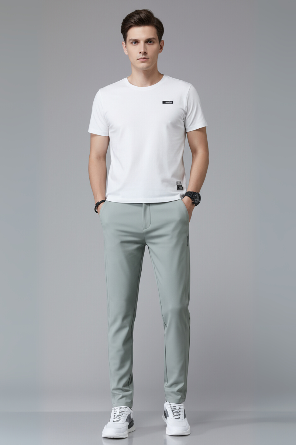 Men’s Ultra-Thin Slim Straight Pants - Stretch Casual Trousers