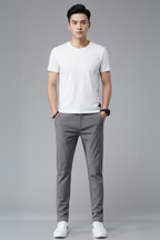 Men’s Ultra-Thin Slim Straight Pants - Stretch Casual Trousers