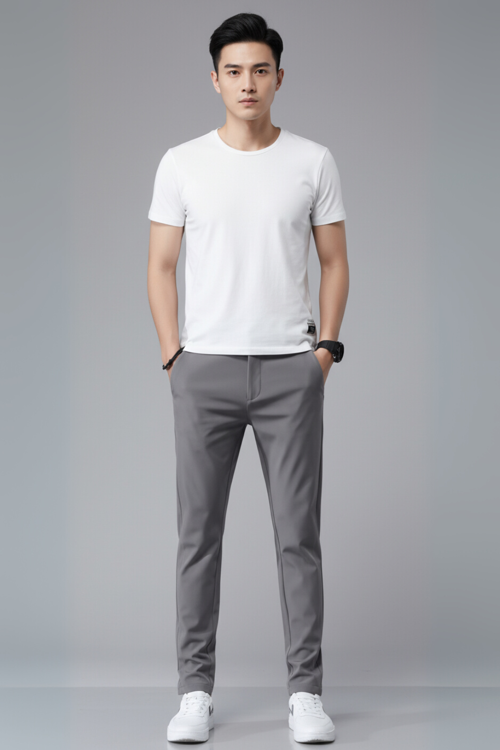 Men’s Ultra-Thin Slim Straight Pants - Stretch Casual Trousers