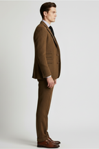 Men’s Vintage-Inspired Three-Piece Suit - Structured Slim Cut and Heritage Weave