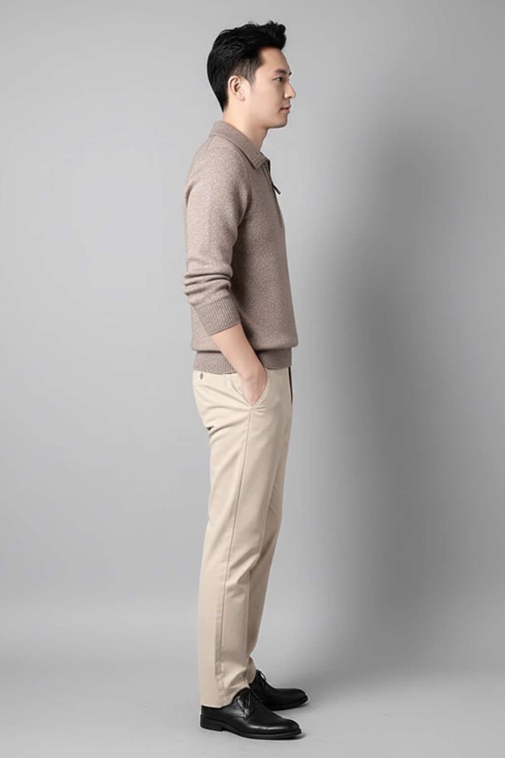 Men’s Wool Blend Quarter Zip Sweater - Regular Fit Knit Pullover