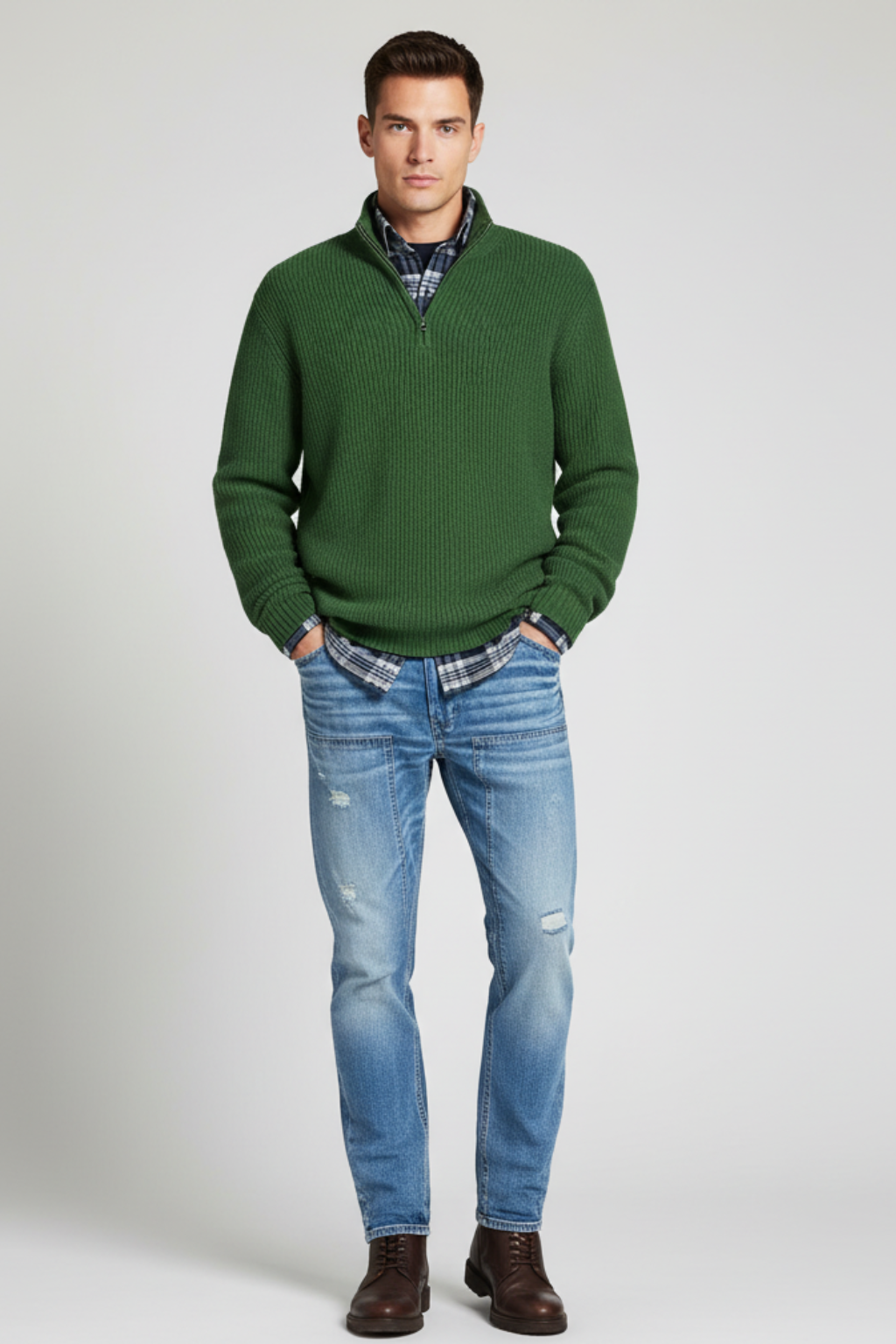 Men’s Wool Sweater - Insulated Pullover for Casual and Formal Wear