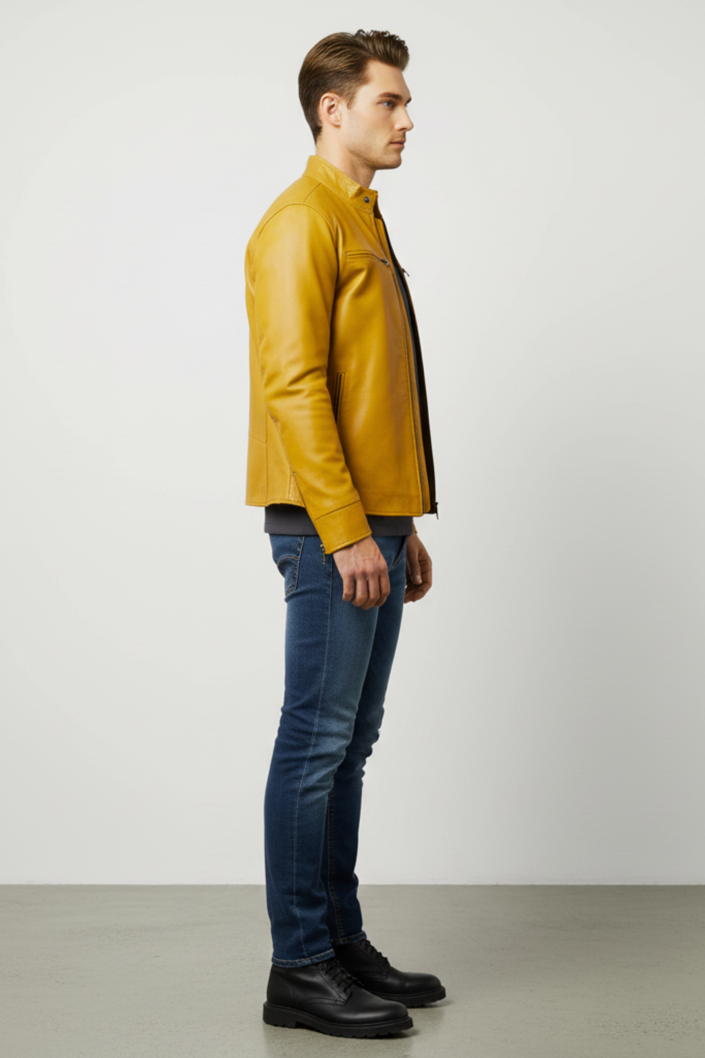 Men’s Biker Style Zipper Jacket