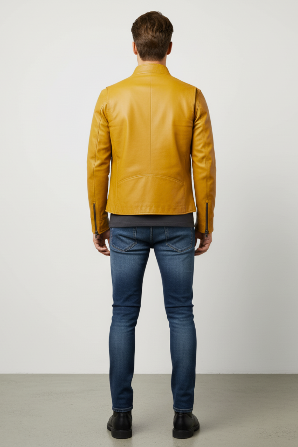 Men’s Biker Style Zipper Jacket