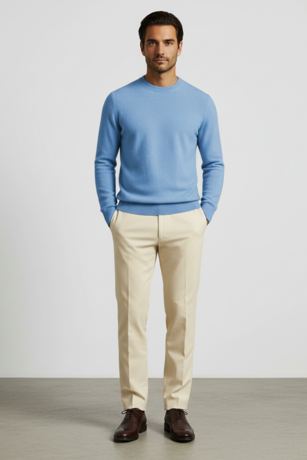 Men’s Classic Crew Knit Jumper - Refined Fibre and Everyday Structure