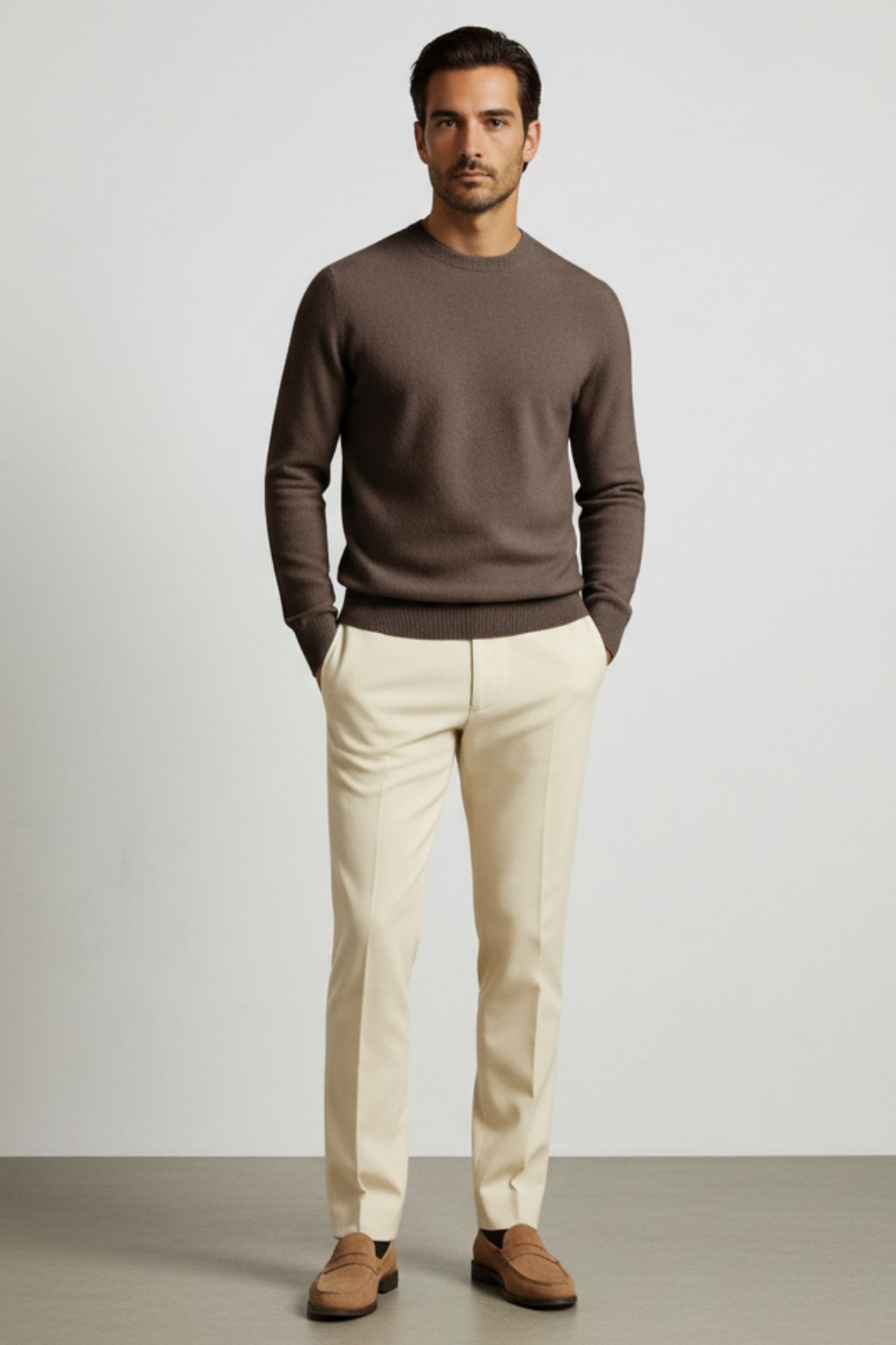 Men’s Classic Crew Knit Jumper - Refined Fibre and Everyday Structure