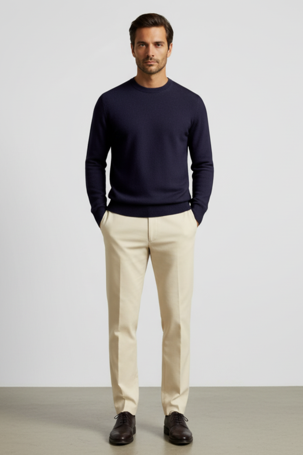 Men’s Classic Crew Knit Jumper - Refined Fibre and Everyday Structure