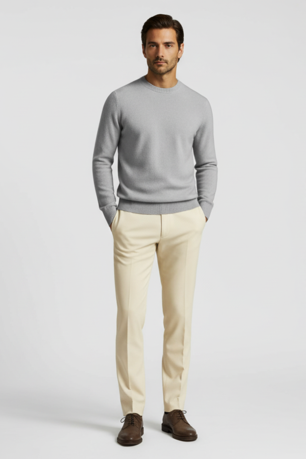 Men’s Classic Crew Knit Jumper - Refined Fibre and Everyday Structure
