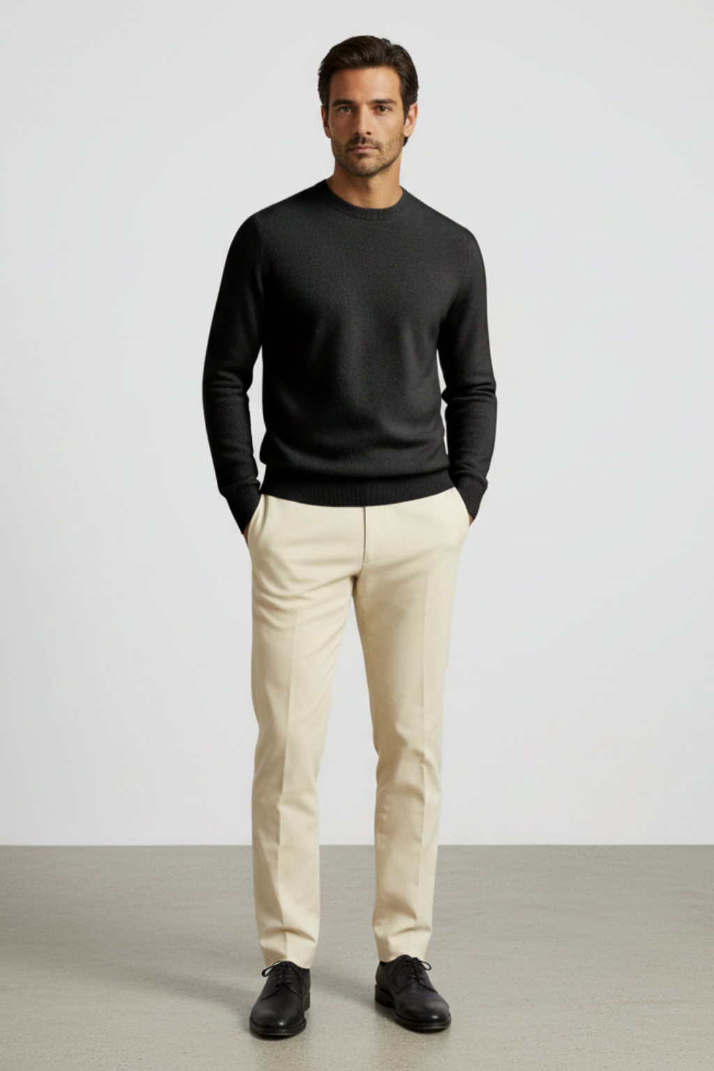 Men’s Classic Crew Knit Jumper - Refined Fibre and Everyday Structure